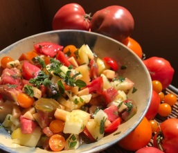 Tomatoe Melon Mint Salad